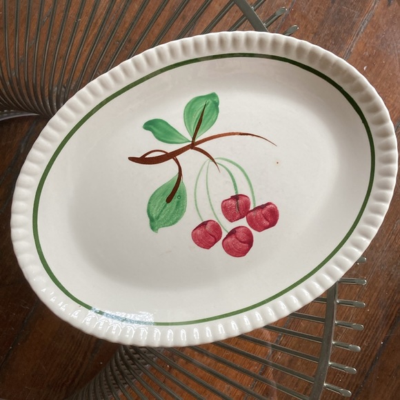 Vintage Blue Ridge Pottery Cherries serving platter Cherry Bounce - Picture 10 of 10